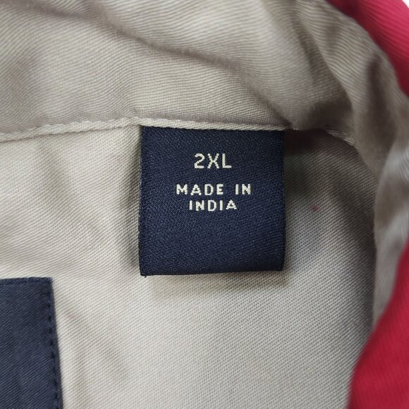 Redhead Mens Red Button-Up Cotton Shirt 2XL Short Sleeve Casual Made In India - Picture 5 of 8